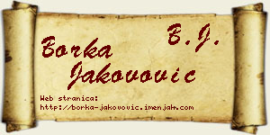 Borka Jakovović vizit kartica